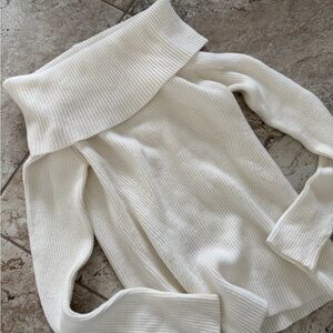 Elegant Off-Shoulder White Sweater